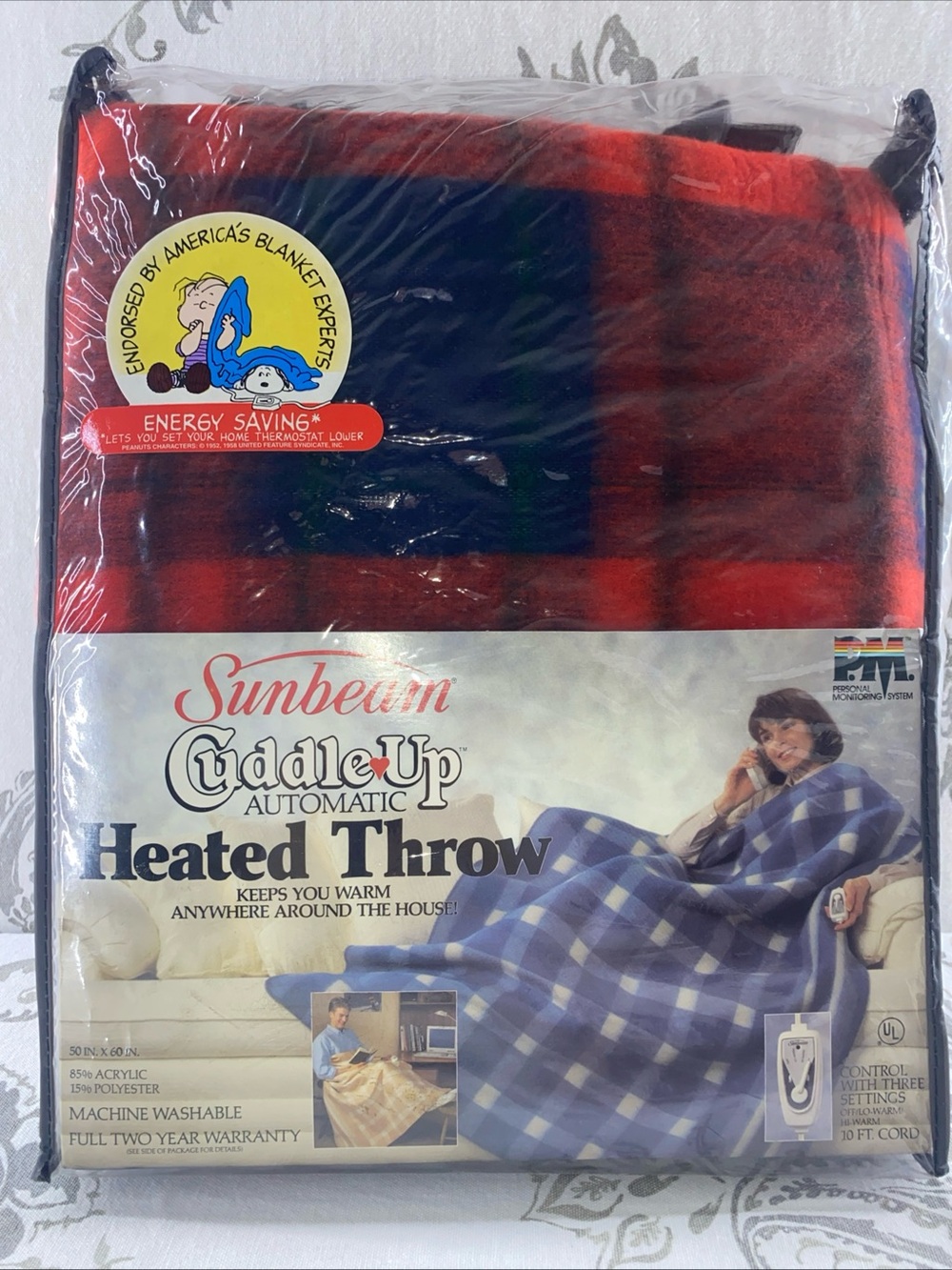 Vintage Sunbeam Electric‎ Throw /
Blanket 50x60" Plaid Red